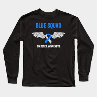 blue squad diabetes awareness month - diabetes support gift Long Sleeve T-Shirt